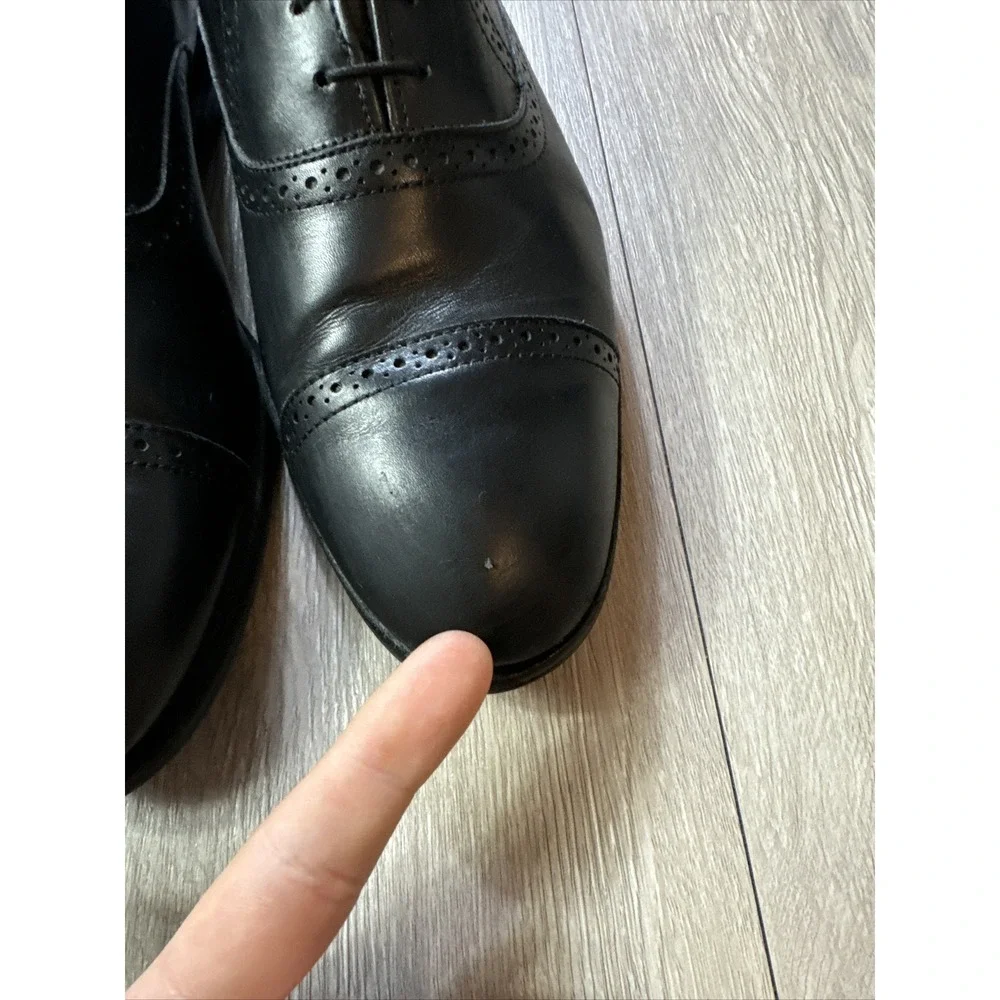 Allen Edmonds Van Ness Oxford Size 10 D Shoes Black‎ Leather Cap Toe Brogue